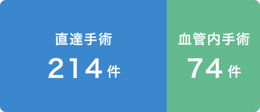 直達手術等214件 血管内術74件